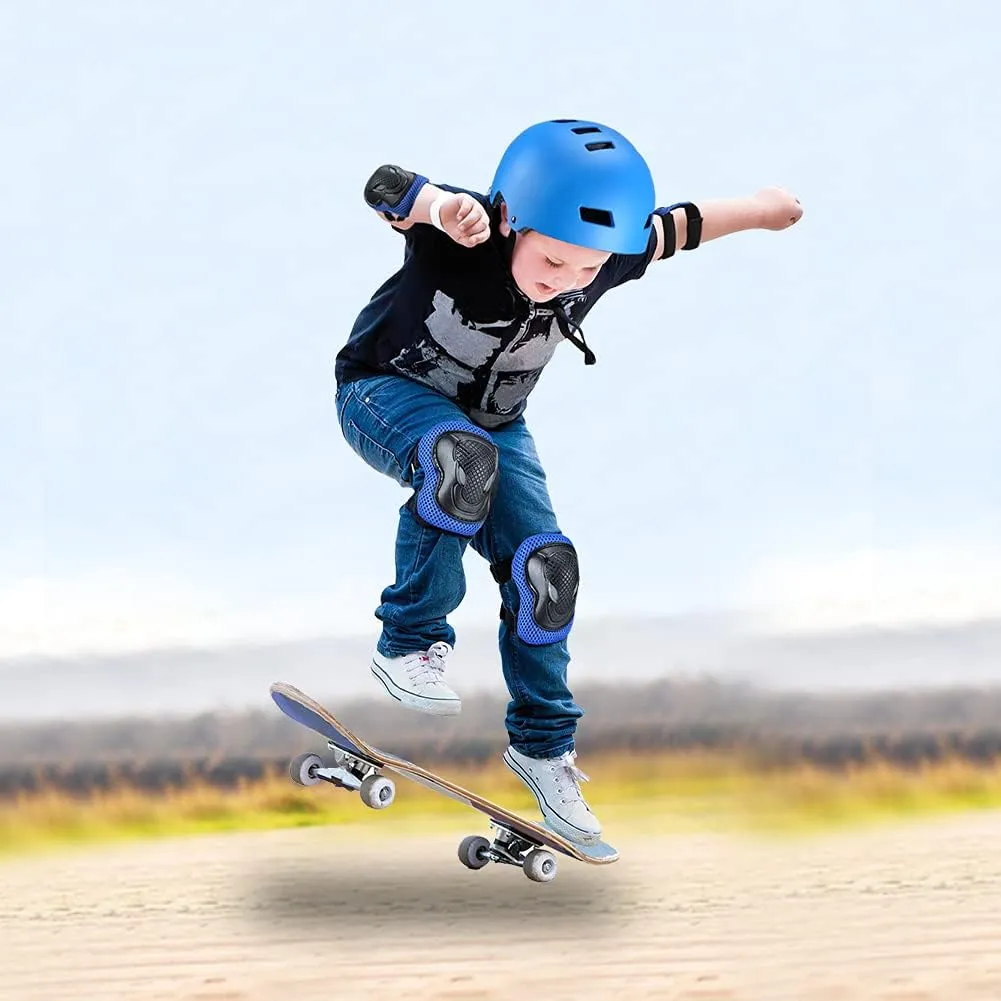 Kids Bike Helmet with Knee Pads Elbow Pads Wrist Guards for Age 3-14  Youth/Teens,Ventilation Multi-Sport Scooter Roller Skate Rollerblading Skateboarding Climbing Cycling