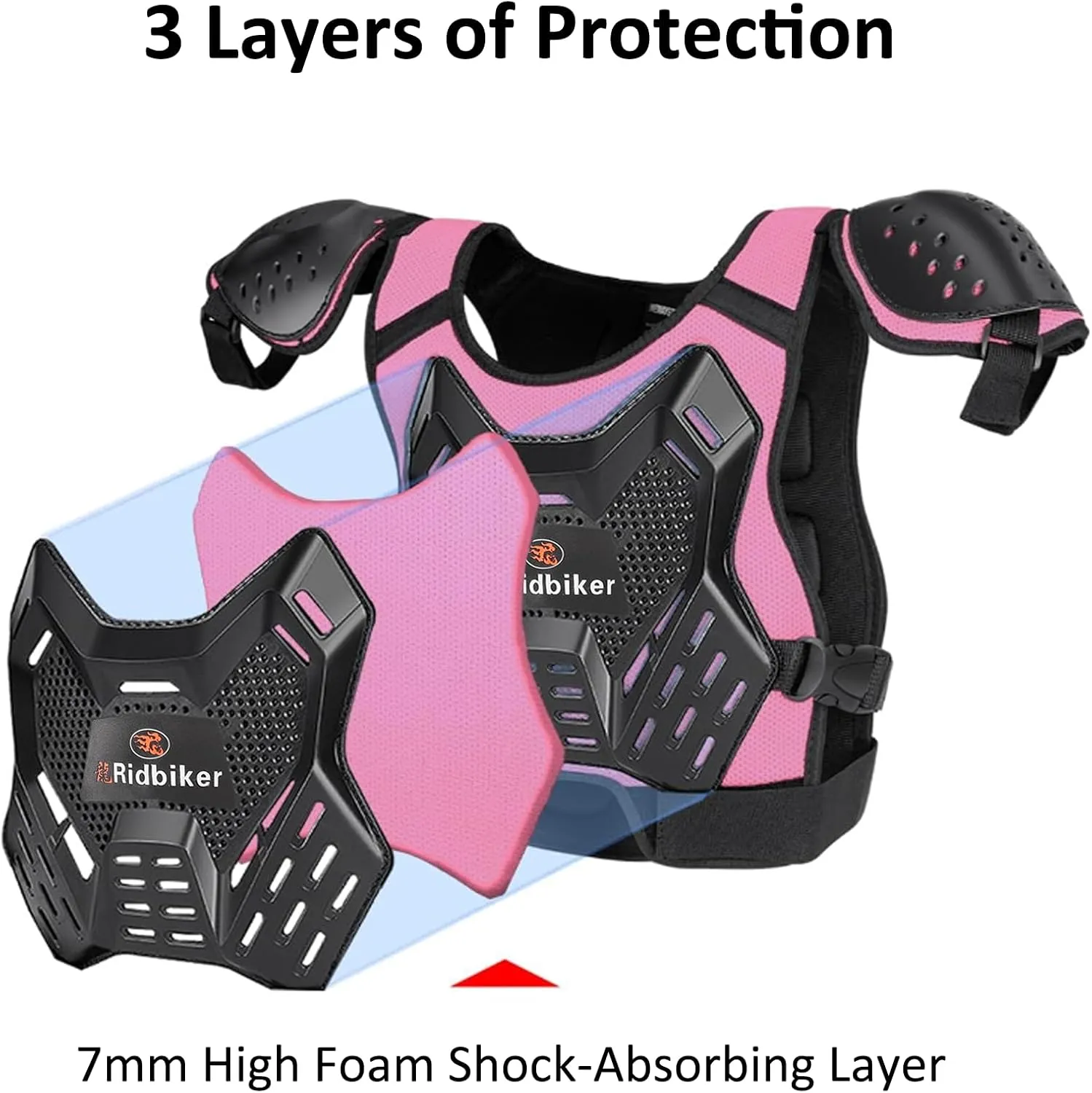Kids Dirt Bike Gear Armor Vest Suit, Motorcycle Chest Protector with Knee Elbow Pads, Youth Riding Protective Gear for Motocross Cycling Skating Ski Off-Road