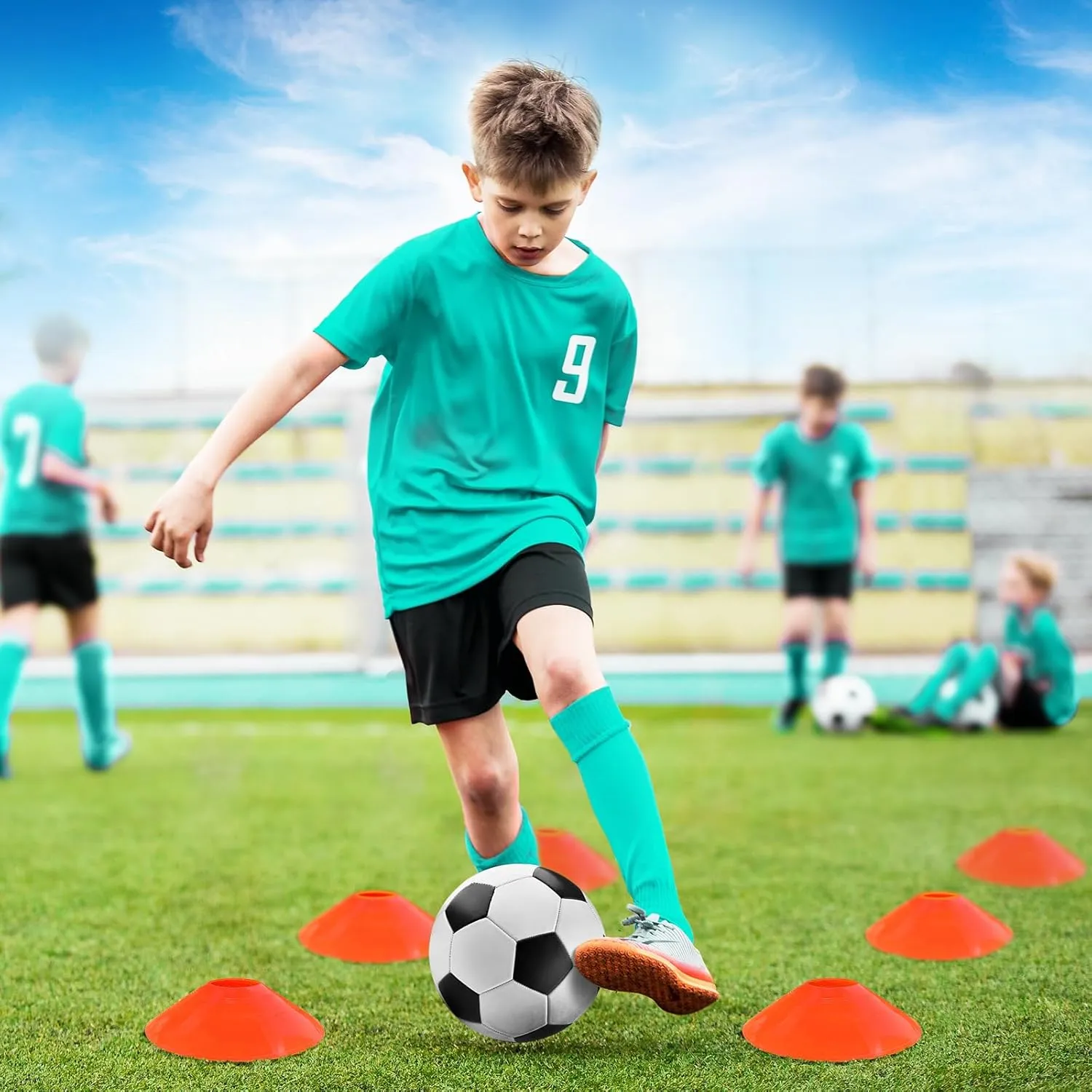 Kids Soccer Goals for Backyard Set - 2 of 4' x 3' Portable Soccer Goal Training Equipment, Pop Up Toddler Soccer Net with Soccer Ball, Soccer Set for Kids and Youth Games, Sports