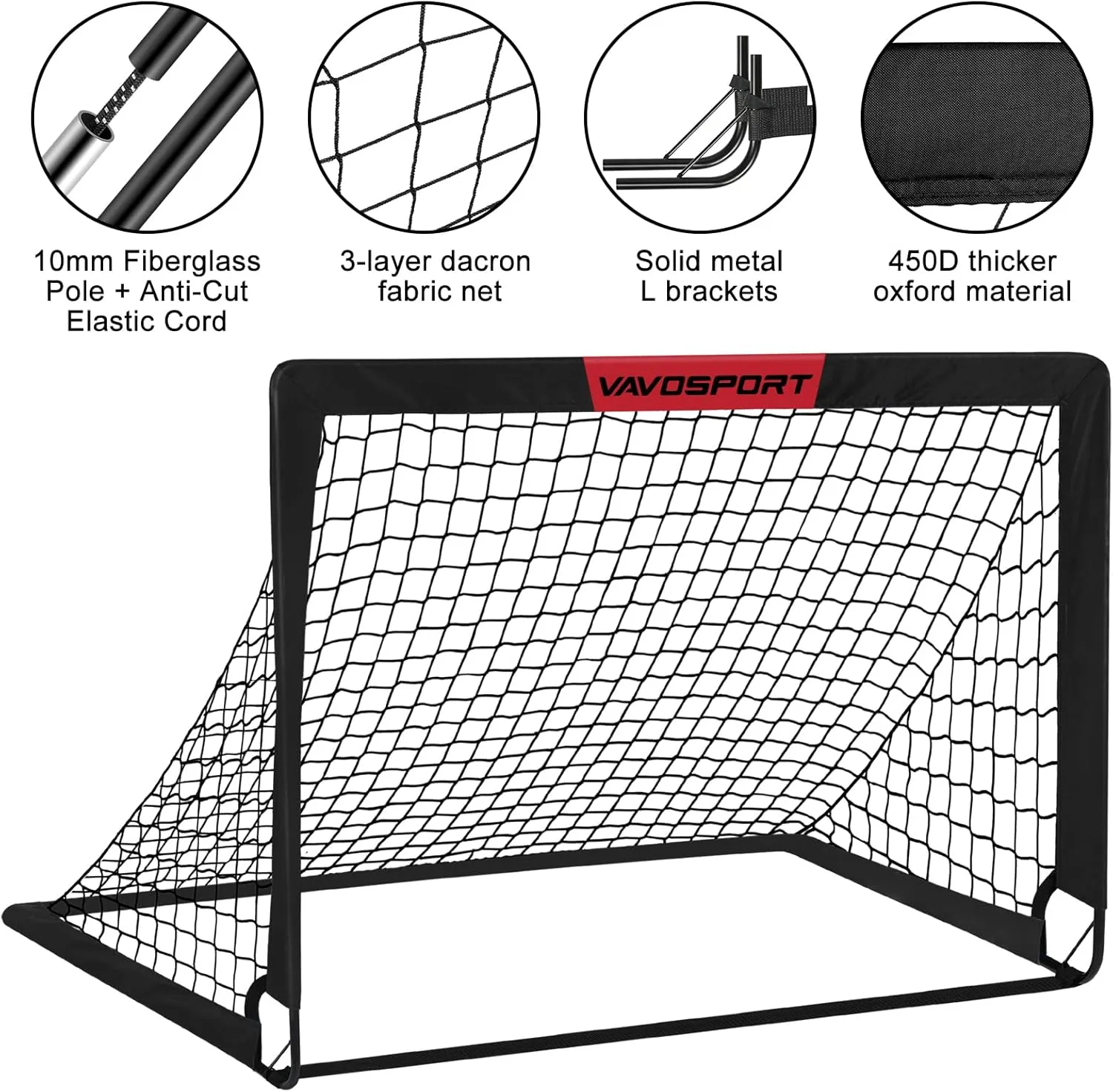 Kids Soccer Goals for Backyard Set - 2 of 4' x 3' Portable Soccer Goal Training Equipment, Pop Up Toddler Soccer Net with Soccer Ball, Soccer Set for Kids and Youth Games, Sports
