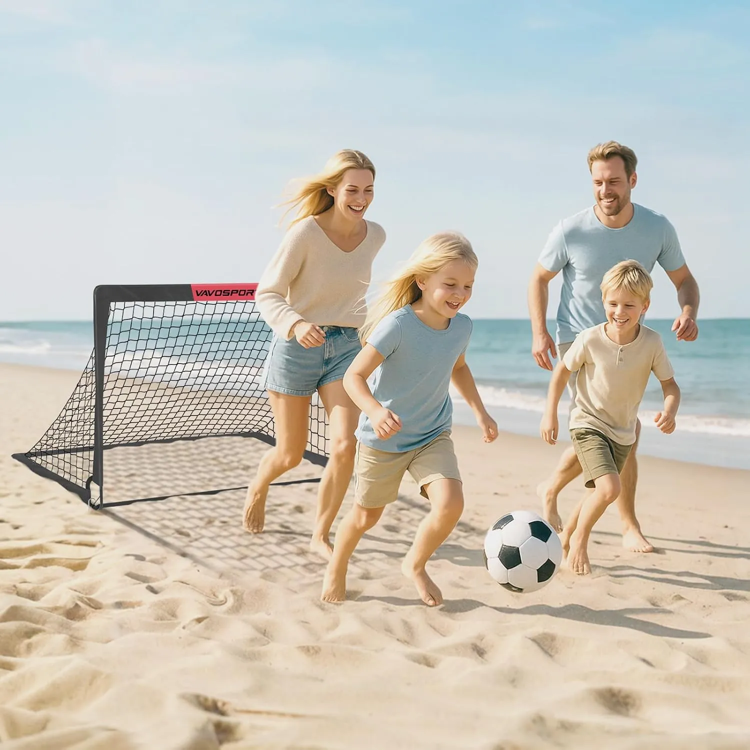 Kids Soccer Goals for Backyard Set - 2 of 4' x 3' Portable Soccer Goal Training Equipment, Pop Up Toddler Soccer Net with Soccer Ball, Soccer Set for Kids and Youth Games, Sports