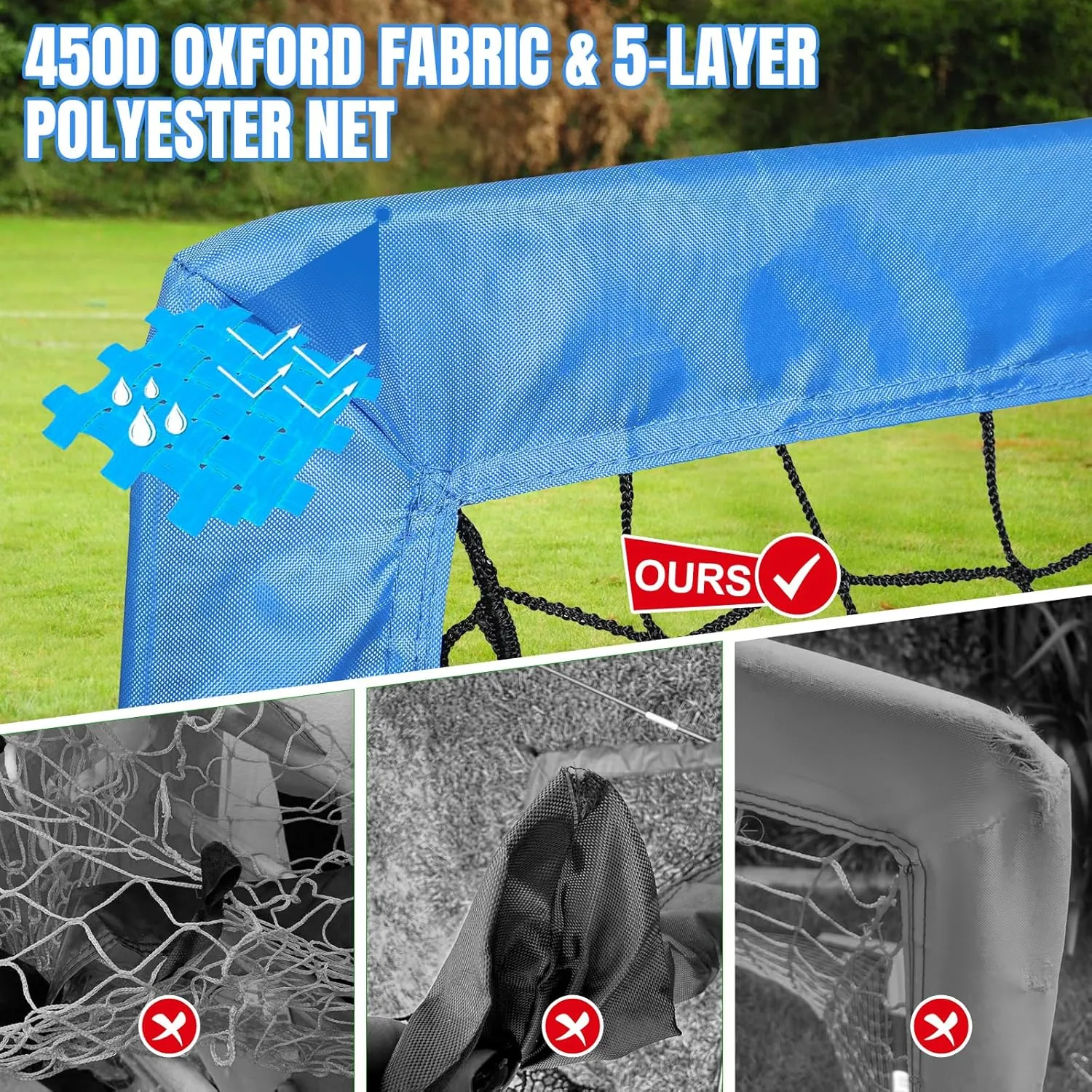 Kids Soccer Goals for Backyard Set, Portable Toddler Soccer Goal 2 of 4x3 ft, 6x4 ft, 7x5 ft, Soccer Training Equipment, Pop Up Soccer Net Kit with Size 4 Soccer Ball, Youth Games, Outdoor Sports Play