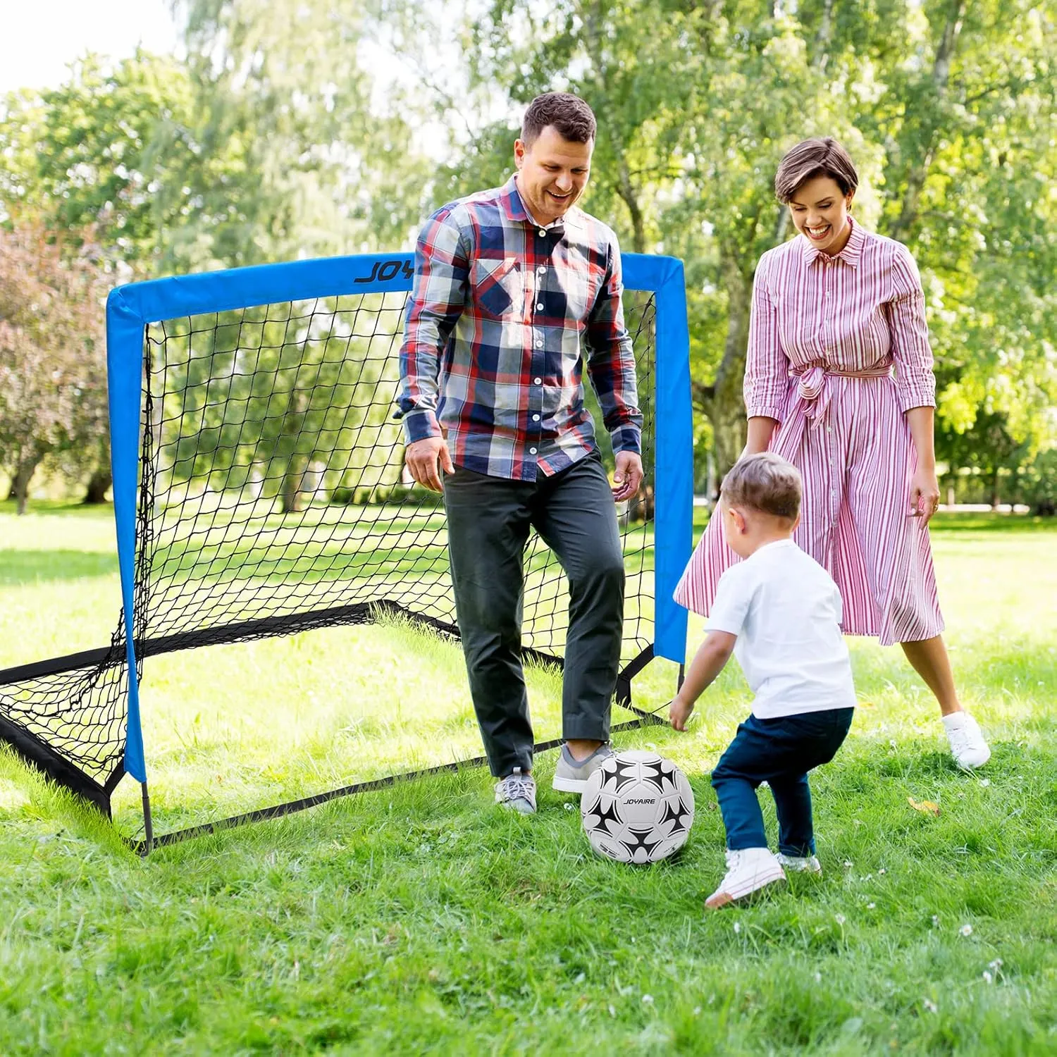 Kids Soccer Goals for Backyard Set, Portable Toddler Soccer Goal 2 of 4x3 ft, 6x4 ft, 7x5 ft, Soccer Training Equipment, Pop Up Soccer Net Kit with Size 4 Soccer Ball, Youth Games, Outdoor Sports Play