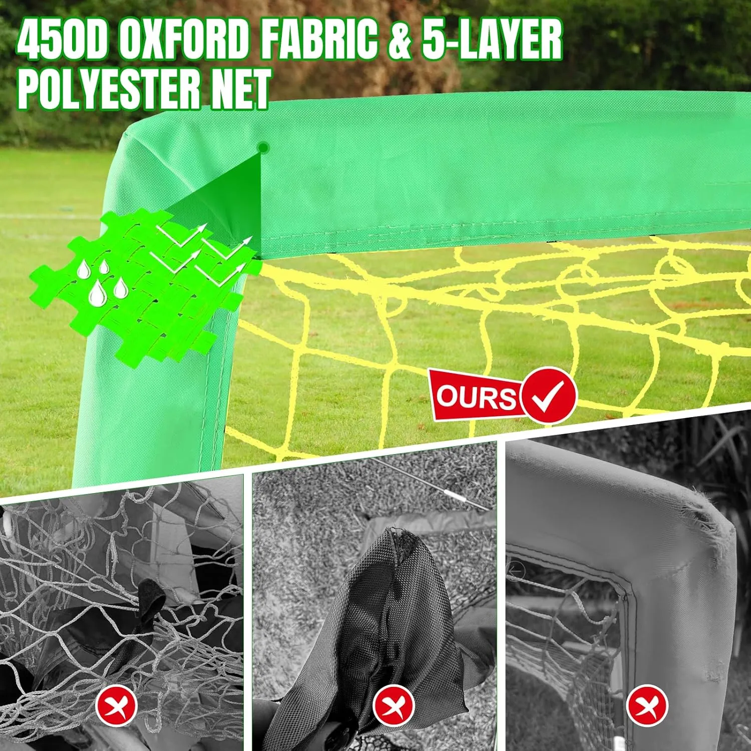 Kids Soccer Goals for Backyard Set, Portable Toddler Soccer Goal 2 of 6x4 ft, 4x3 ft, 7x5 ft, Soccer Training Equipment, Pop Up Soccer Net Kit with Size 4 Soccer Ball, Outdoor Sports Play, Youth Game