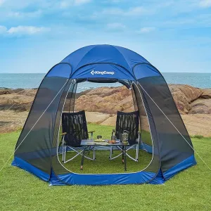 KingCamp POP UP Screen House Tent 10x7 FT Mesh Canopy Tent for 4-6 People Family and Outdoor Gatherings Stable Structure, UV Protection, Blue
