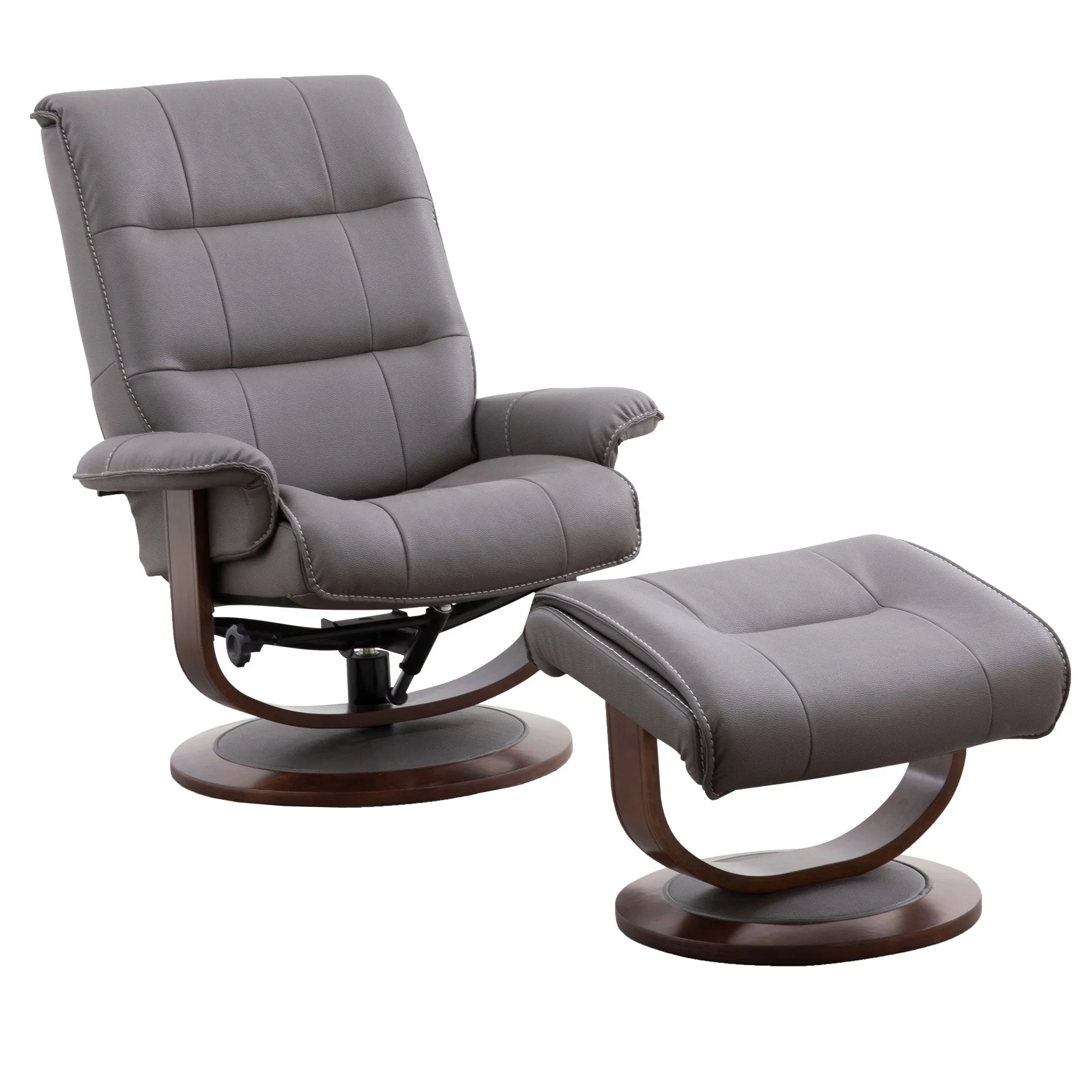 KNIGHT - HAZE Manual Reclining Swivel Chair and Ottoman