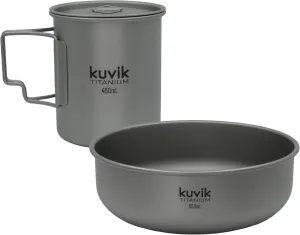 Kuvik 450ml (15.2 oz) Titanium Cup & 650ml (22 oz) Titanium Bowl Bundle