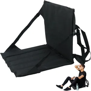 LAFANDE Portable Stadium Seat Cushion, Garden Chair Cushions with Backs, Outdoor Folding Padded Floor Chair, Lightweight Stadium Bleacher Seat for Sporting Events, Camping, Beach