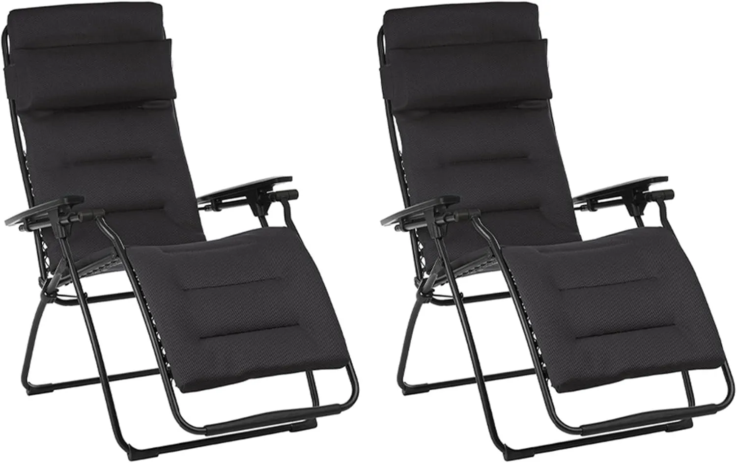 Lafuma Futura Air Comfort Zero Gravity Outdoor Recliner Chair, Acier (2 Pack)