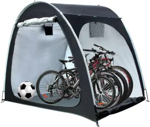 Large Bike Cover Storage Shed Tent,Portable Bicycle Motorcycle Tent Waterproof Portable Garden Storage Cover Heavy Duty Side Opening Tricycle Motorcycle Storage Tent for Outdoor Camping Hiking (Black)
