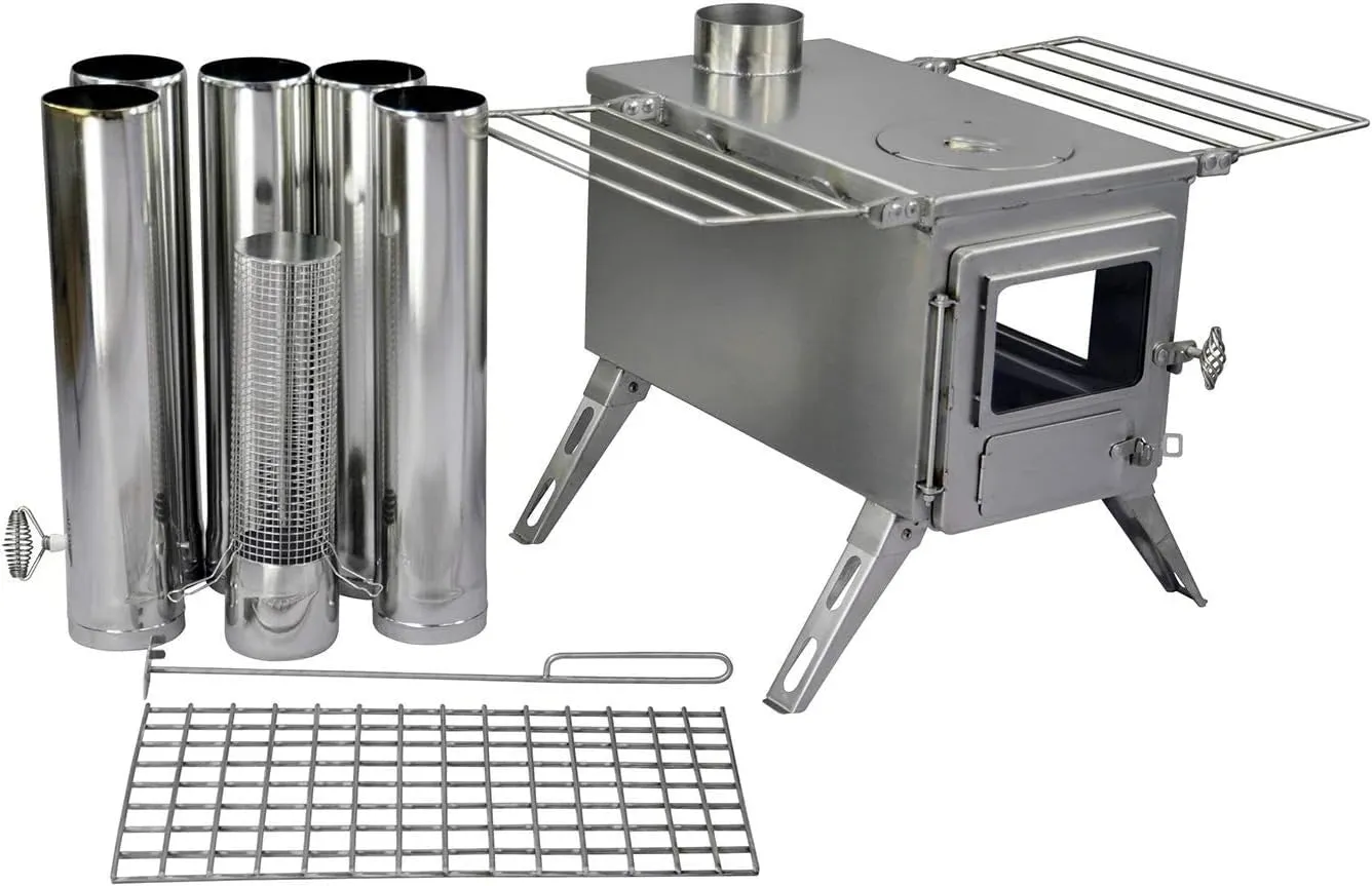 Large Tent Stove | Portable Wood Burning Stove , Shelters, and Camping  1500 Cubic Inch Firebox