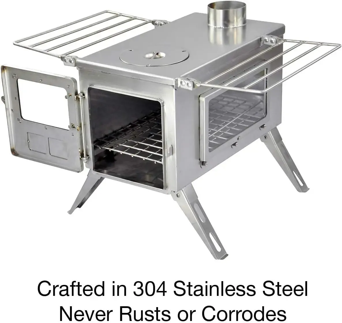 Large Tent Stove | Portable Wood Burning Stove , Shelters, and Camping  1500 Cubic Inch Firebox