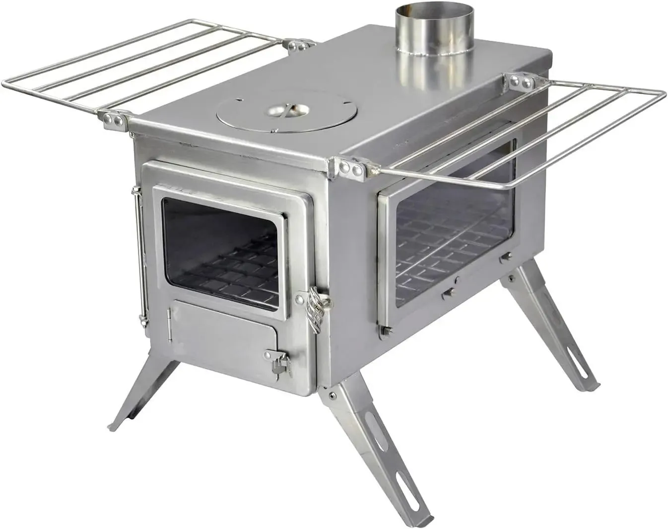 Large Tent Stove | Portable Wood Burning Stove , Shelters, and Camping  1500 Cubic Inch Firebox