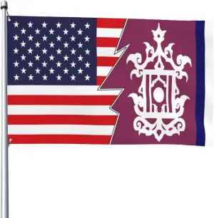 Late 19th Century Flag of Sulu And America Flag 4x6 Ft Heavy Duty Banner Durable Yard Outdoor Flags Decoration For All Seasons