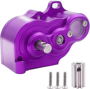 LCG Crawler R2 Metal Transmission Low Center of Gravity Gearbox for 1/10 RC Car SCX10 TRX4 RC4WD Capra Axle DIY Chassis(Purple)