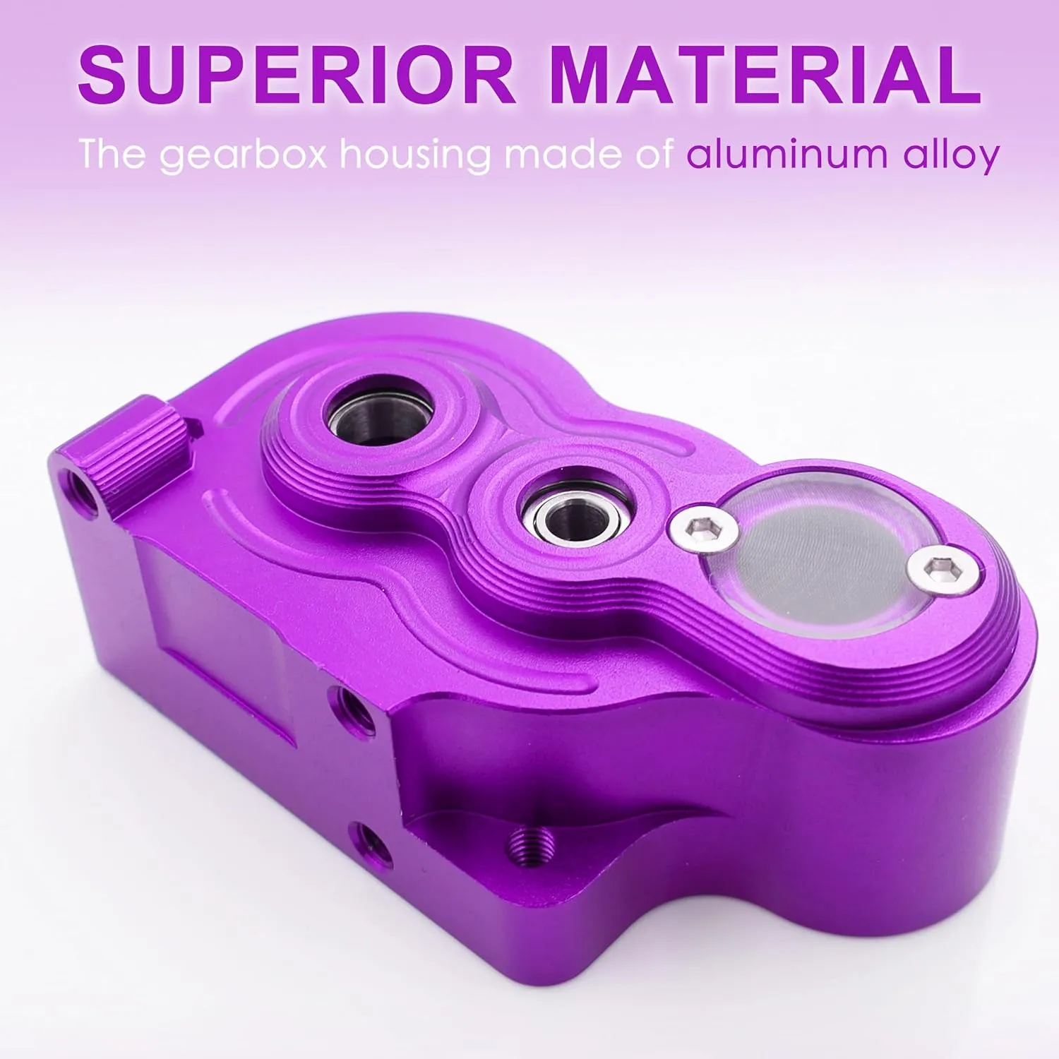 LCG Crawler R2 Metal Transmission Low Center of Gravity Gearbox for 1/10 RC Car SCX10 TRX4 RC4WD Capra Axle DIY Chassis(Purple)