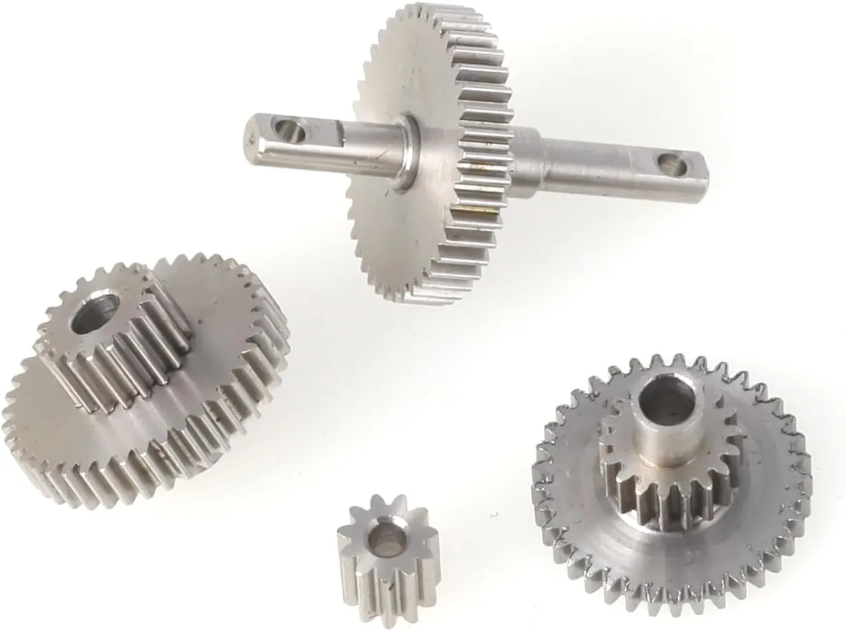 LCX Racing 1/18th RC Crawler Car Stainless Steel Transmission Gearbox Gears Set for TRX4M, Upgrades Parts Accessories (16.6:1)