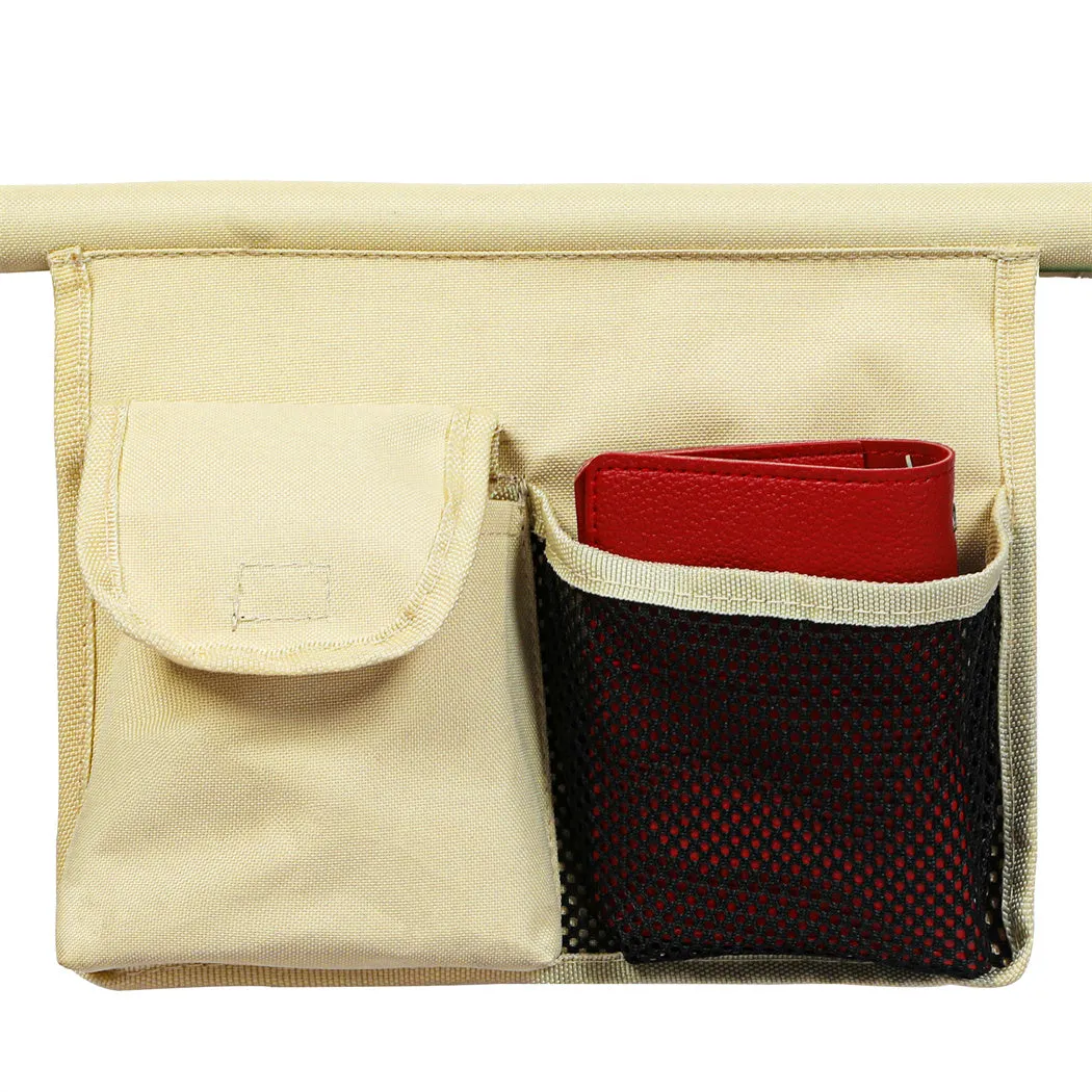 Levede Foldable Lounge Chairs with Canopy Khaki-QLD_Metro