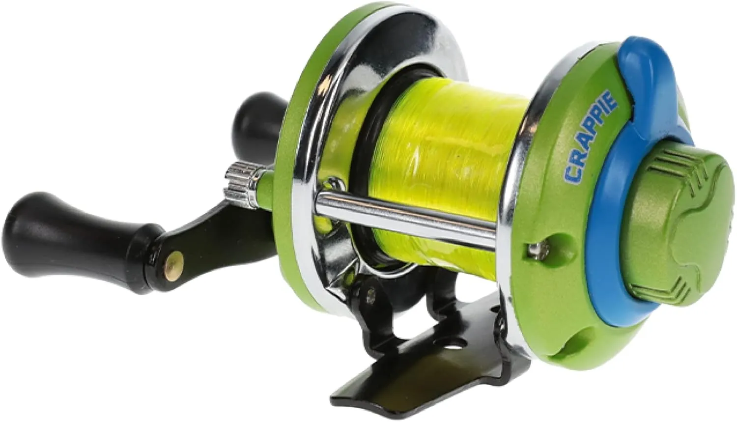 Lew's Crappie Thunder Jig/Troll Fishing Reel, 3.6:1 Gear Ratio, Right-Hand Retrieve, Crappie Thunder Green