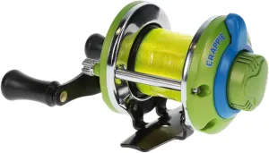 Lew's Crappie Thunder Jig/Troll Fishing Reel, 3.6:1 Gear Ratio, Right-Hand Retrieve, Crappie Thunder Green