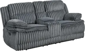 Lexicon Goodland Corduroy Dbl Rclng Love Seat with Center Console in Dark Gray
