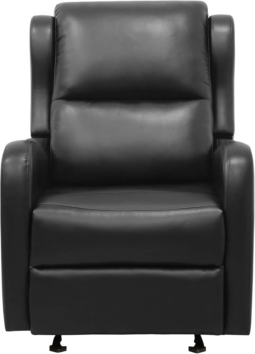 Lexicon Manual Glider Recliner Chair, Reclining Sofa Chair, Home Theater Seating, Manual Glider Recliner for Living Room/Office/Apartment, Easy Assembly, Black Faux Leather