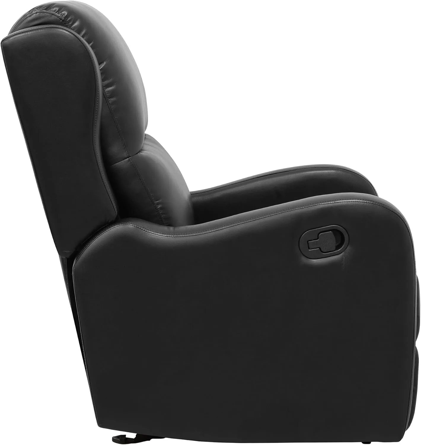 Lexicon Manual Glider Recliner Chair, Reclining Sofa Chair, Home Theater Seating, Manual Glider Recliner for Living Room/Office/Apartment, Easy Assembly, Black Faux Leather