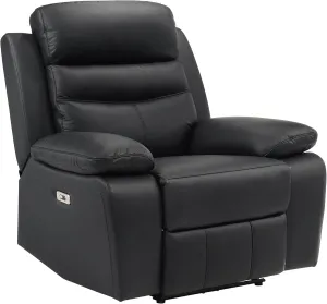 Lexicon Recliner Chair Living Room Leather Reclining Sofa Chair, Home Theater Seating, Wall Hugger Recliner, Power Recliner Sofa Chair for Living Room/Office/Apartment, Black