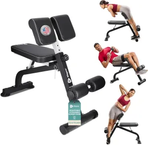 Lifepro Roman Chair Hyperextension Bench - Adjustable Back Extension Machine for Glutes, Hamstrings, and Lower Back - Foldable Multipurpose Exercise Equipment for Home Gym