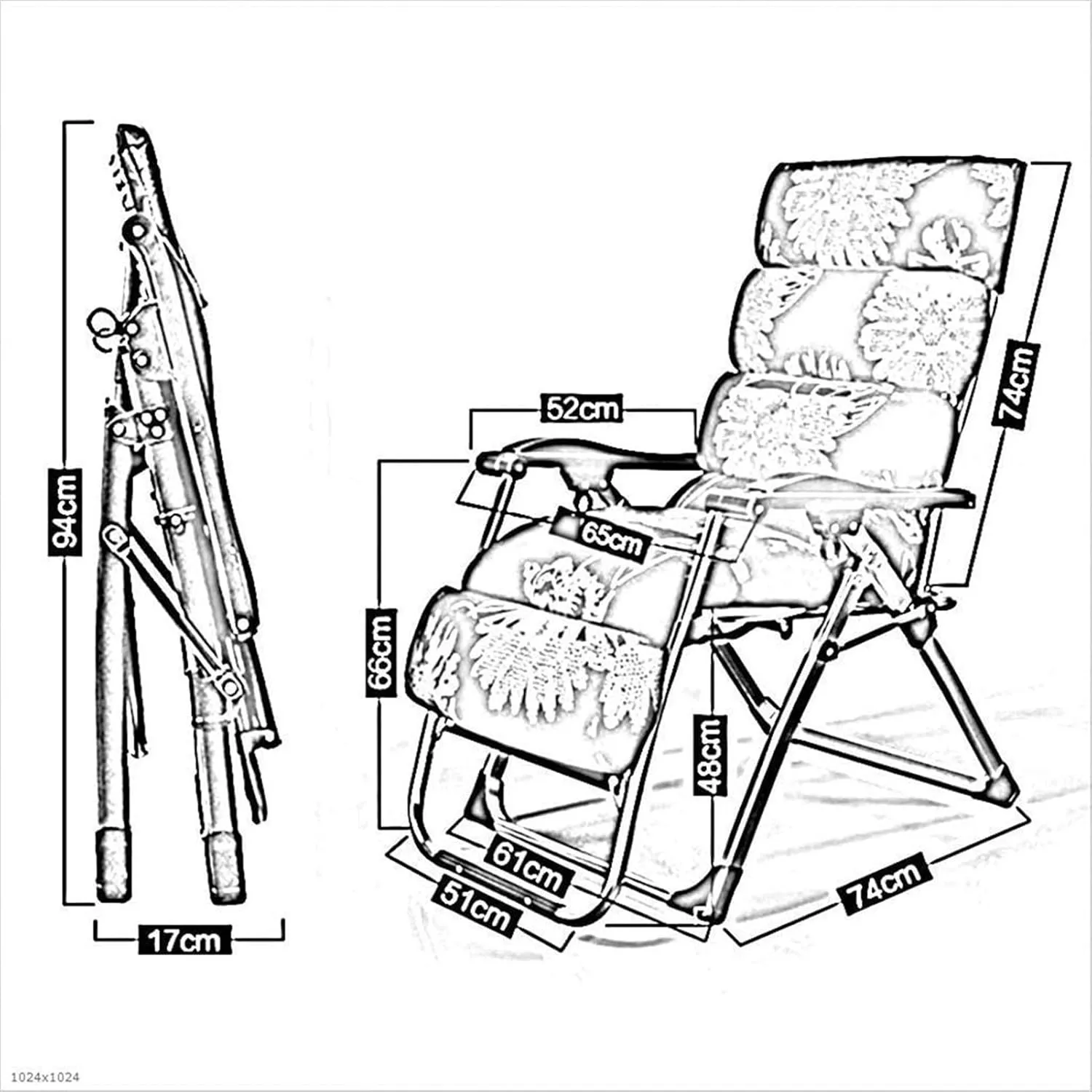 Lightweig-Ht Camping Chairs Loungers Folding Chair rs,Folding Deck Chairs,Beach Chairs,Portable Home Lounge Chairs,Ideal for Outdoor Terraces,Detachable Cotton Pad/a
