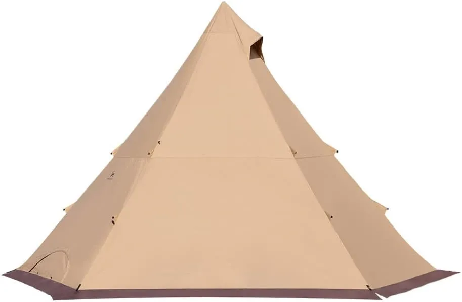 Lightweight Teepee Camping Tent with Removable Inner Mesh Double Layer Camping Pyramid Teepee Tent for 5-6 Person