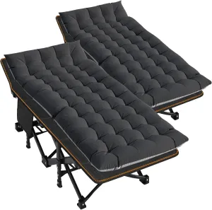 LILYPELLE Folding Camping Cot, Heavy Duty Sleeping Cots with Carry Bag, Double Layer Oxford Portable Travel Camp Cots for Home, Office Nap and Outdoor Beach