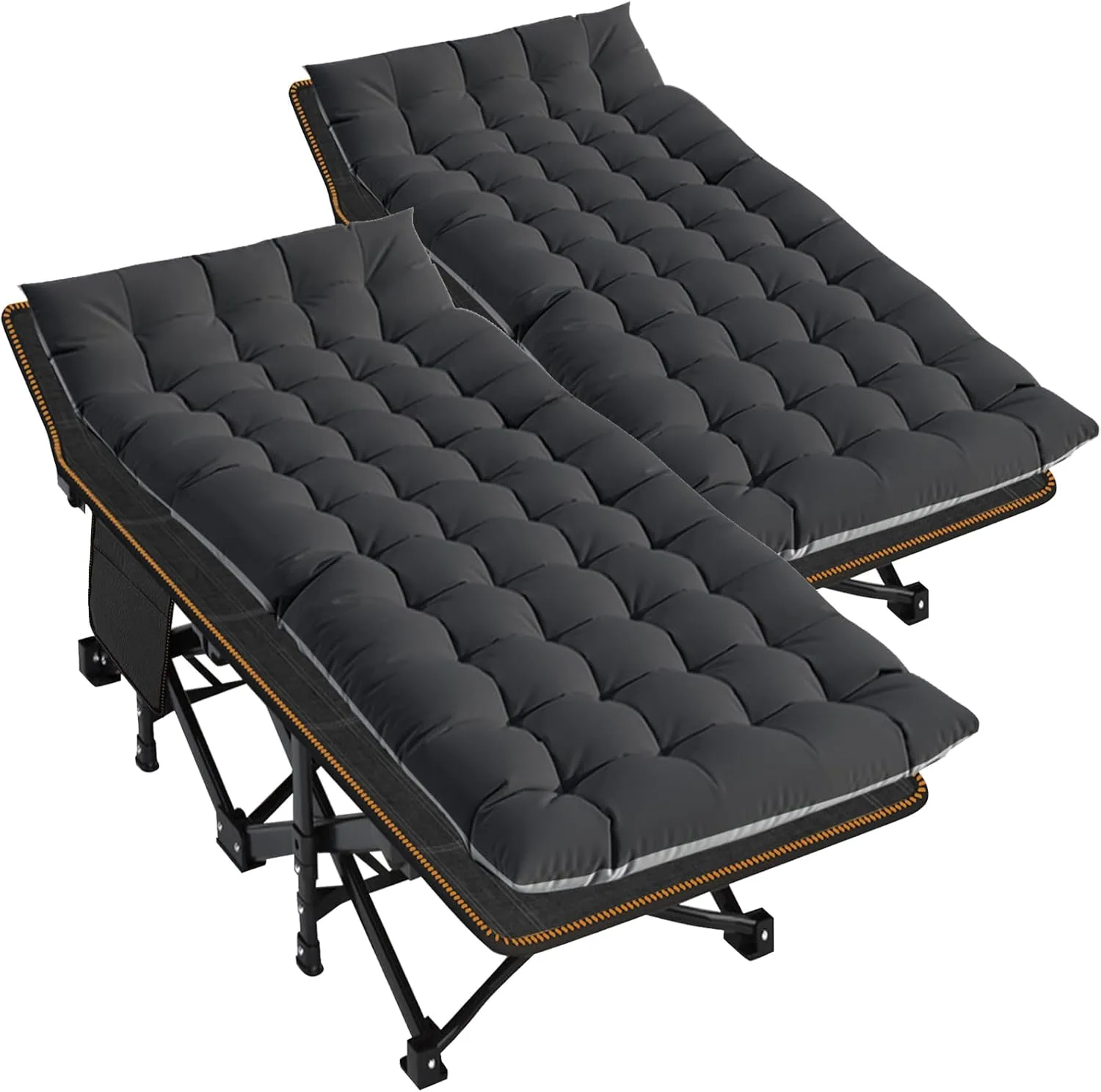 LILYPELLE Folding Camping Cot, Heavy Duty Sleeping Cots with Carry Bag, Double Layer Oxford Portable Travel Camp Cots for Home, Office Nap and Outdoor Beach