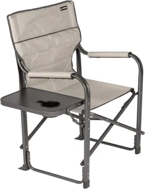 Lippert Components Scout Plus Director Chair with Side Table for Camping, Foldable, Steel Tube Frame, 600D Polyester, UV and Water Resistant PVC Coating, 400 lb. Weight Capacity, Sand - 2021123282