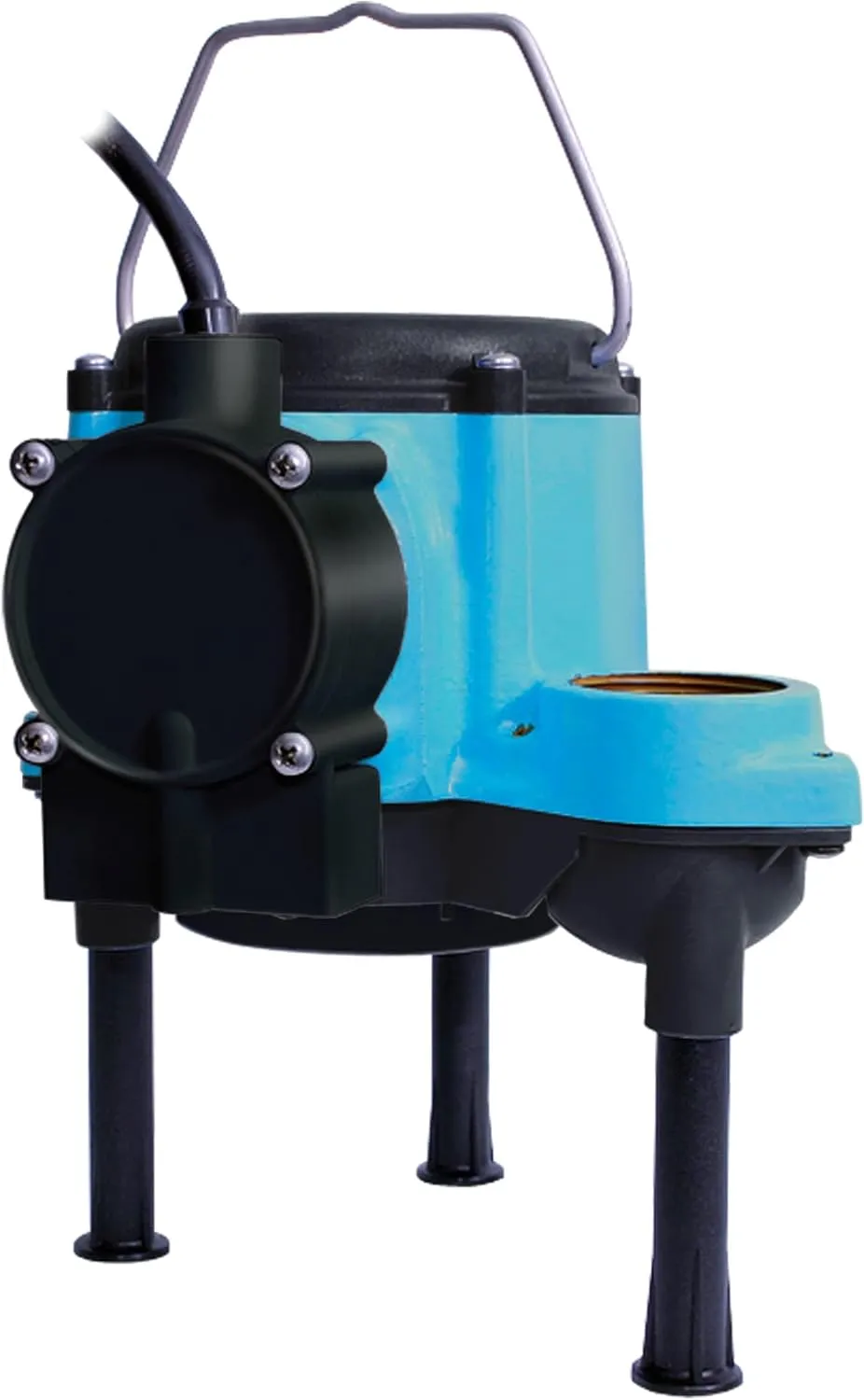 Little Giant 6-CIA 115 Volt, 1/3 HP 2760 GPH Cast Iron Submersible Sump Pump with Extended Leg Kit and Integral Diaphragm Switch, 10-Ft. Cord, Blue, 506162