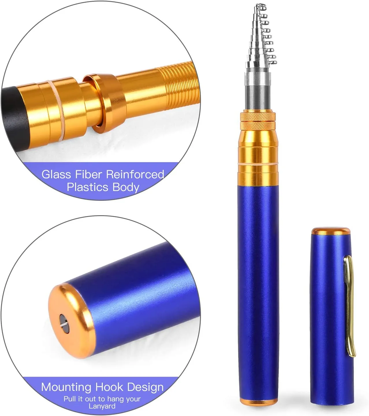 Lixada Pen Fishing Rod Collapsible Portable, Premium Mini Pocket Fishing Pole Ultralight Telescopic Fishing Rod 70.9in/82.7in (1.8M / 2.1M)