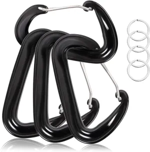 Locking Carabiner Clips & D-Ring Key Hooks 12KN, 7075 Aircraft Aluminum Heavy Duty Rust-Resistant 3/8PCS for Camping, Hiking, Backpacking, Dog Leash, Travel Accessories