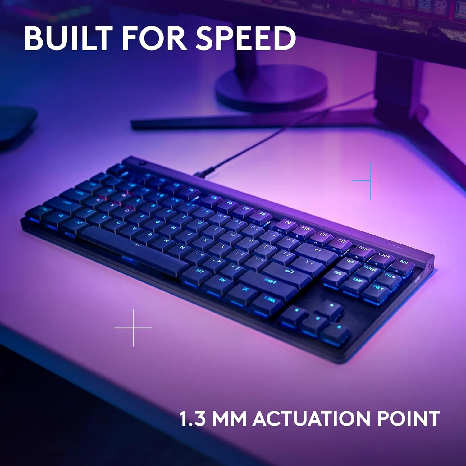 Logitech G515 TKL Wired Low Profile Gaming Keyboard, Fully Customizable RGB, Double-Shot PBT Keycaps, Tactile/Brown Switches - Black