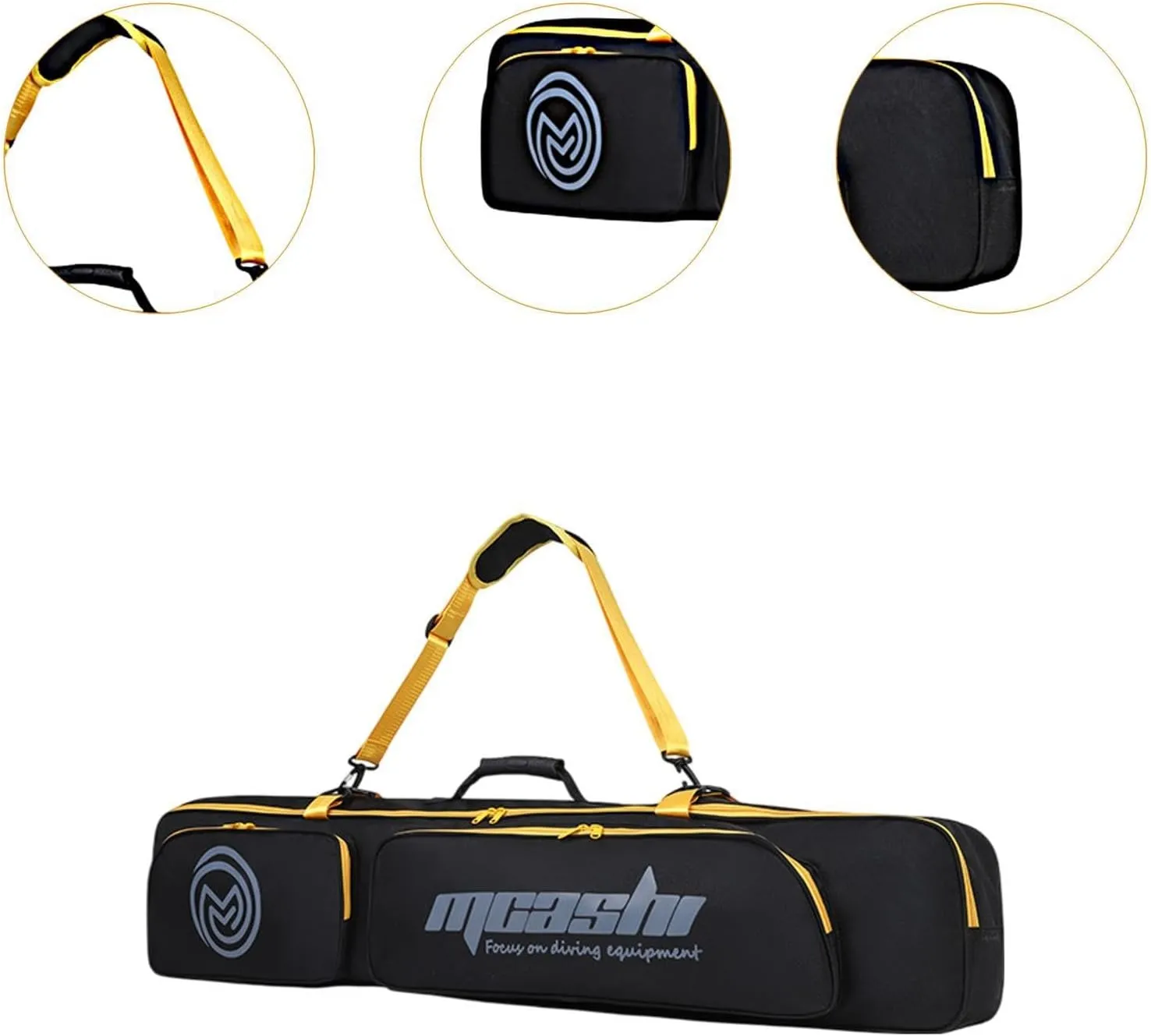 Long Fins Bag Handbag Zipper Closure Lightweight Easy Carry Scuba Gear Storage Tote for Beach Freediving Spearfishing Snorkel
