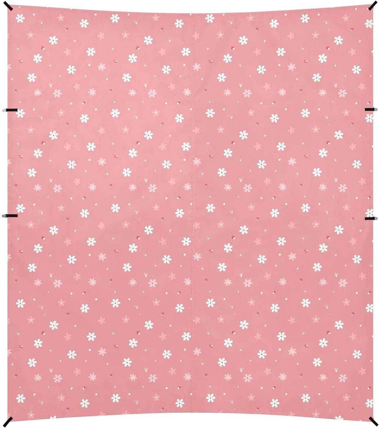 Lovely Peach Flowers Foldable Beach Cabana UPF50  Protection Lightweight Shade Sun Shelter Includes Sand Shovel, Sandbags, Stability Poles for Family Trips, Picnics & Camping