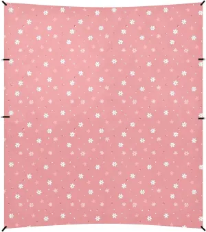 Lovely Peach Flowers Foldable Beach Cabana UPF50  Protection Lightweight Shade Sun Shelter Includes Sand Shovel, Sandbags, Stability Poles for Family Trips, Picnics & Camping