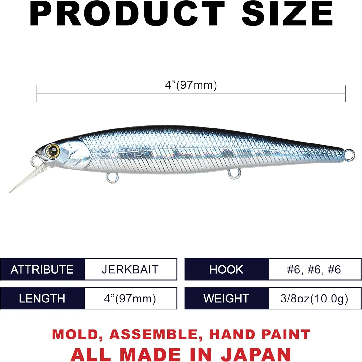 LUCKY CRAFT Slender Pointer 97MR, Freshwater Lake Bass Fishing Lure, Jerkbait, Smallmouth, Walleye, Suspending, Tournament Winning, Perfect Wobbling, Fishing Gear, Fishing Accessories, Fishing Tackle