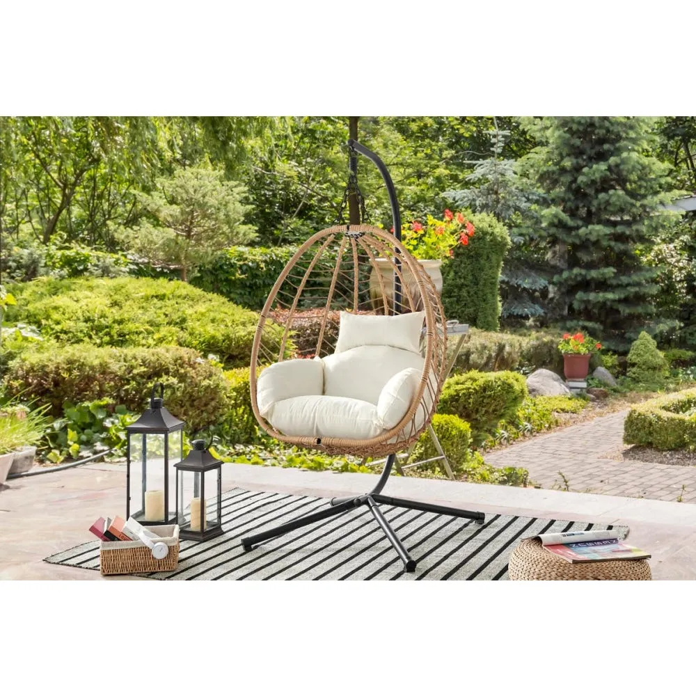 Mackenzie Outdoor Furniture Relaxing Lounge Egg Patio Chair - Beige