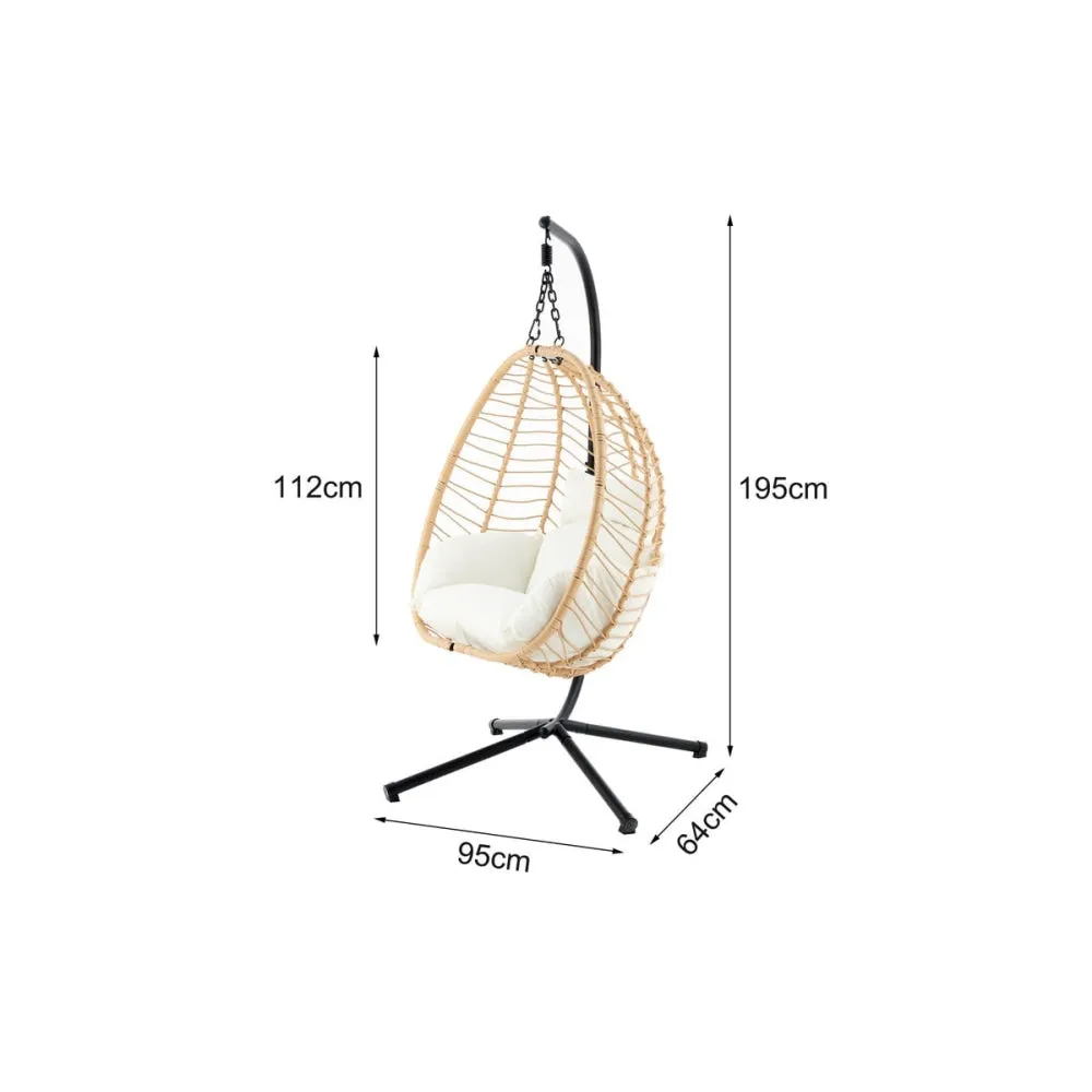 Mackenzie Outdoor Furniture Relaxing Lounge Egg Patio Chair - Beige