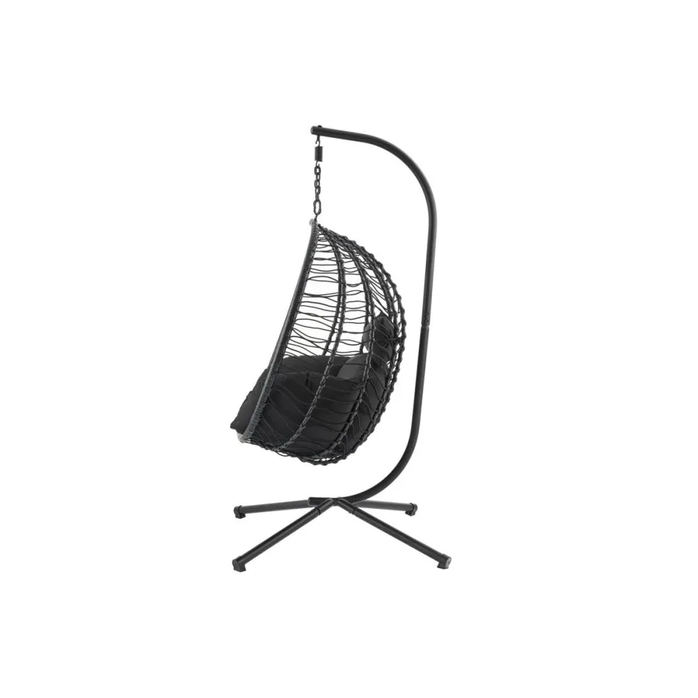 Mackenzie Outdoor Furniture Relaxing Lounge Egg Patio Chair - Black