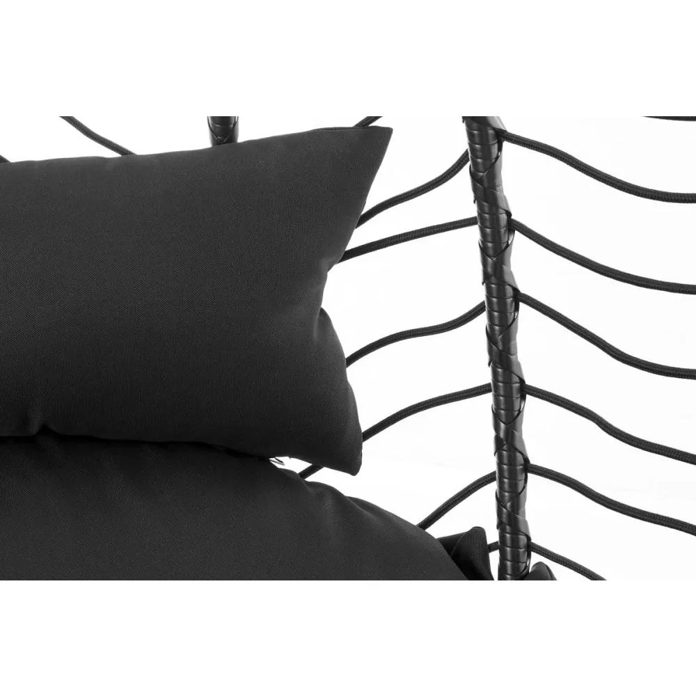 Mackenzie Outdoor Furniture Relaxing Lounge Egg Patio Chair - Black