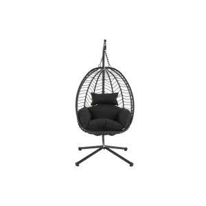 Mackenzie Outdoor Furniture Relaxing Lounge Egg Patio Chair - Black