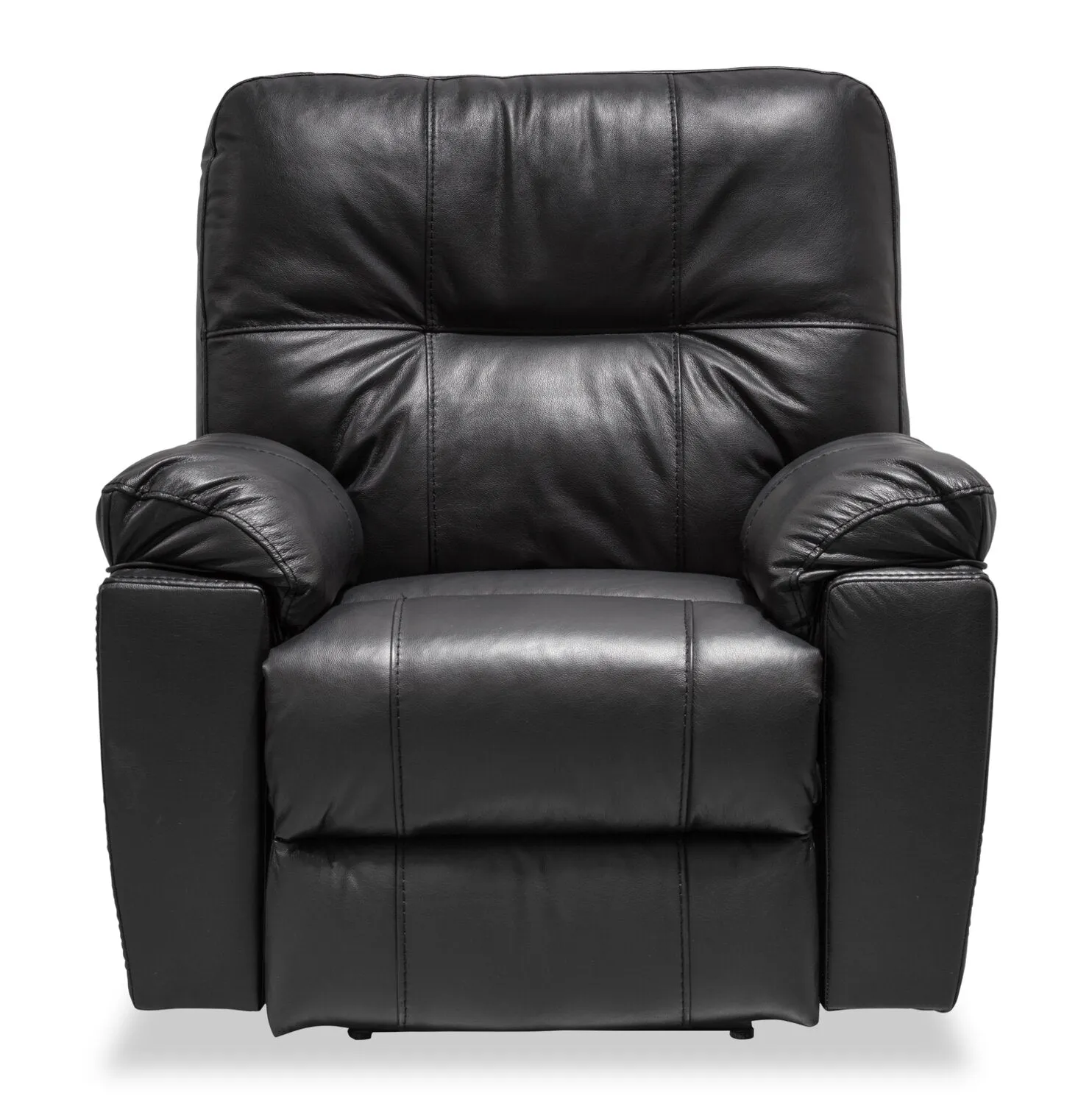 Made in Canada Dawson 40" Genuine Leather Power Reclining Chair with USB Port - Black | Fauteuil à inclinaison électrique Dawson de 40 po fabriqué au Canada en cuir véritable avec port USB - noir