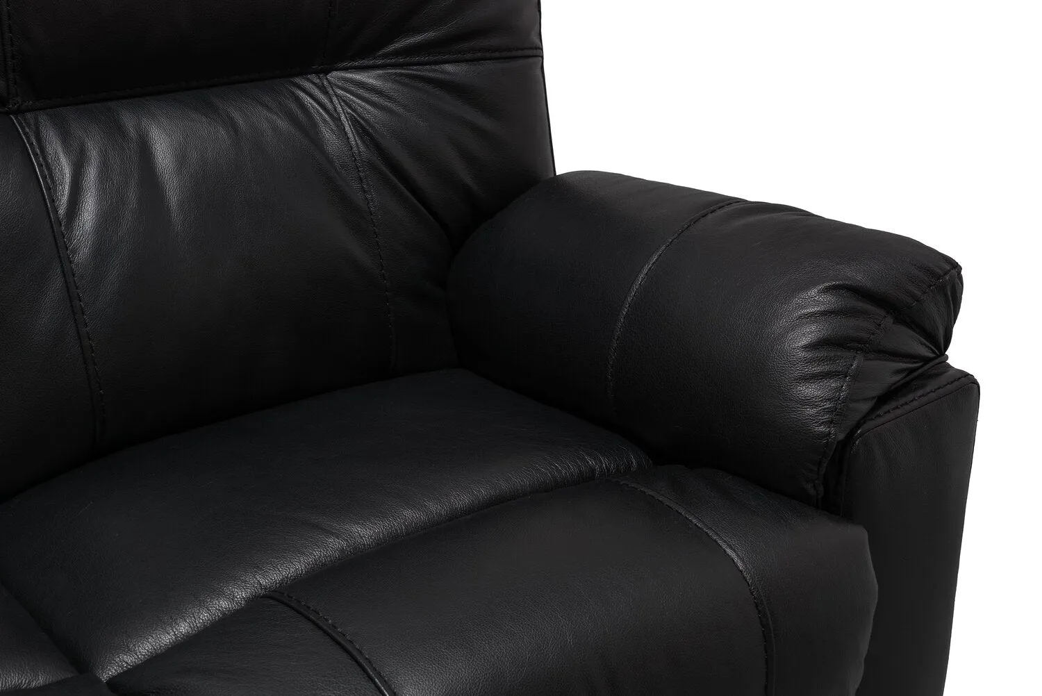 Made in Canada Dawson 40" Genuine Leather Power Reclining Chair with USB Port - Black | Fauteuil à inclinaison électrique Dawson de 40 po fabriqué au Canada en cuir véritable avec port USB - noir