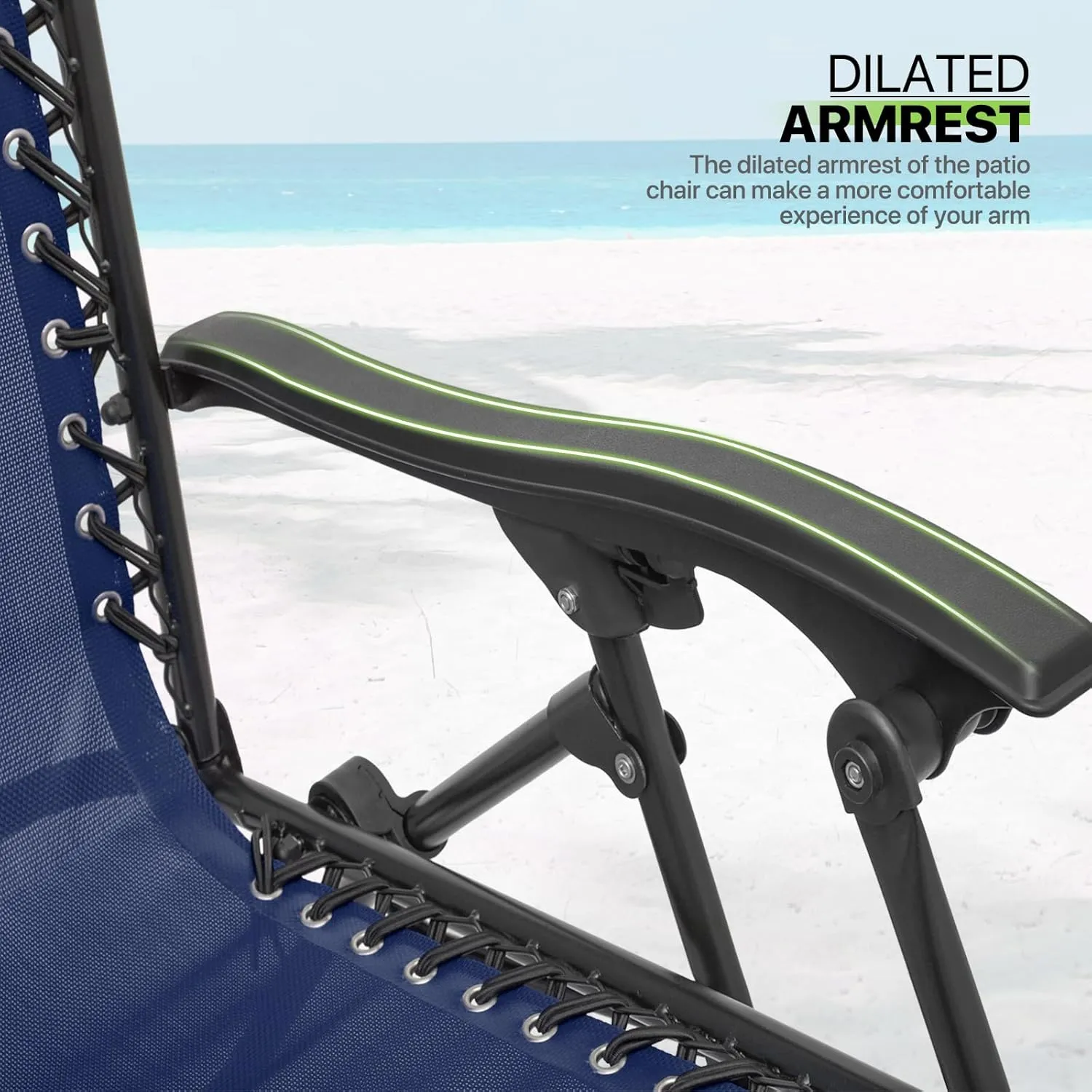 Magshion 29-Inch Zero Gravity Lounge Chairs Set of 2 with Cup Holder Tray, XL Patio Recliner Chair Foldable Outdoor Anti-Gravity Chairs, Navy Blue(330lb Weight Capacity)